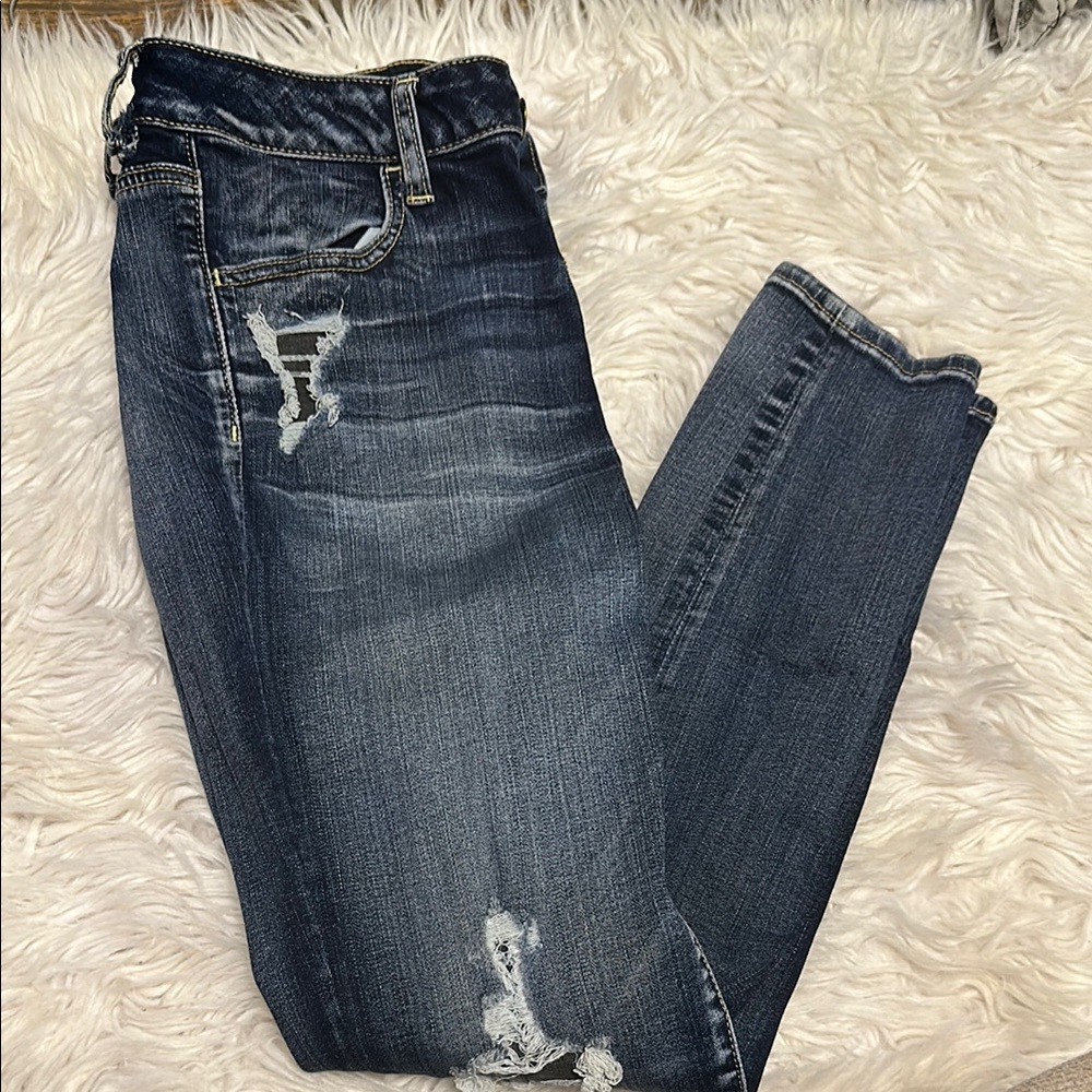 American Eagle Outfitters Blue Boyfriend Jeans Distressed